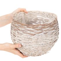 Itens Cesto redondo trançado, cesto decorativo grande para plantio, 23 cm