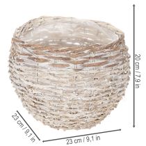 Itens Cesto redondo trançado, cesto decorativo grande para plantio, 23 cm
