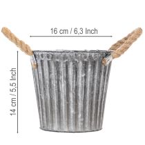 Itens Vaso de metal para plantas, vaso decorativo com alças, floreira, cachepô Ø16,5cm