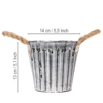 Itens Vaso de plantas com alças, floreira de metal, vaso decorativo para plantas Ø14,5cm