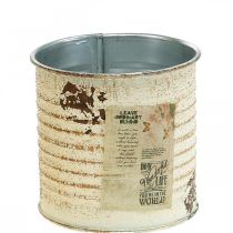 Itens Vaso de planta decorativo lata de metal creme lata Ø8cm H7.5cm