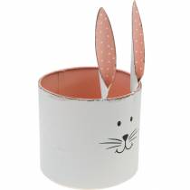 Vaso de cabeça de coelho, decoração de Páscoa, coelho de metal, decoração de primavera para plantio