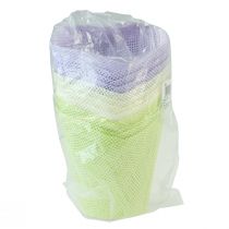 Itens Vaso para plantas em papel tecido verde amarelo roxo Ø9cm Alt.18cm 9 unid.