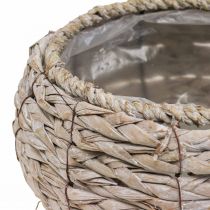 Cesto para plantas vaso redondo branco lavado Ø22cm A13cm