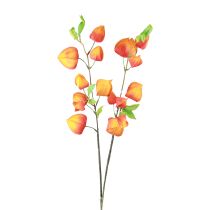Flor artificial lanterna laranja flor Physalis flores decorativas de seda 93 cm 2 unidades