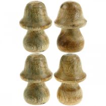 Cogumelo de madeira natural cogumelo de madeira decoração de outono Ø5cm H7.5cm 6 peças