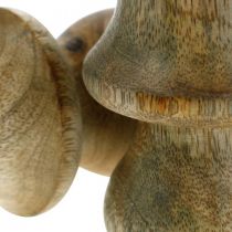Cogumelo de madeira natural cogumelo de madeira decoração de outono Ø5cm H7.5cm 6 peças
