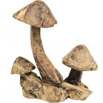 Grupo cogumelo, madeira paulownia, decoração de outono, escultura em madeira Alt.33cm C30cm
