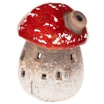 Itens Casa de Cogumelo com Farol, Figura Decorativa de Amanita muscaria com Chaminé, 10cm, 2 peças