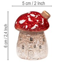 Itens Decoração de casinha de cogumelos: Miniaturas de cogumelo Amanita muscaria (6 cm, 2 unidades)