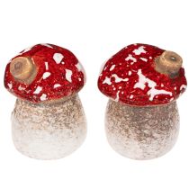 Itens Decoração de casinha de cogumelos: Miniaturas de cogumelo Amanita muscaria (6 cm, 2 unidades)
