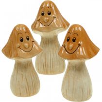 Itens Cogumelos Deco cerâmica marrom figuras de decoração de outono Ø6cm H10.5cm 3pcs