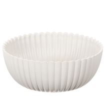 Itens Tigela redonda canelada branca para decoração versátil, 15 cm, 2 peças