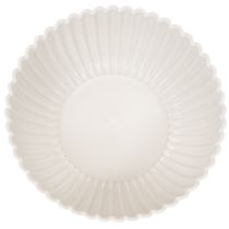Itens Tigela redonda canelada branca para decoração versátil, 15 cm, 2 peças