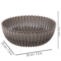 Itens Tigela redonda com ranhuras, recipiente decorativo para arranjos florais, 20 cm, 2 peças