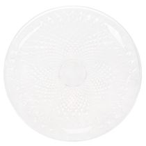 Itens Tigela decorativa redonda transparente com pé, 32 cm