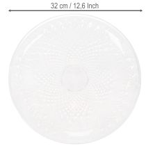 Itens Tigela decorativa redonda transparente com pé, 32 cm