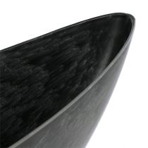 Barco de plástico oval antracite 39cm x 12,5cm H13cm, 1 peça