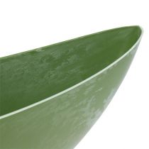 Barco de plástico verde oval 39 cm x 12,5 cm A13 cm, 1 peça