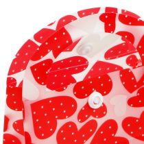 Saco de plástico com padrão de coração 9 cm x 9,5 cm x 3,5 cm 10 unidades