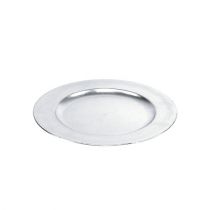 Placa de plástico 25cm prata com efeito folha de prata