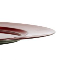 Itens Pratos decorativos pratos plásticos vermelhos Ø33cm com efeito esmalte 6 unidades