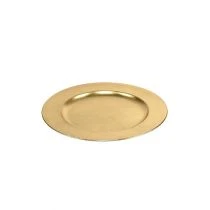 Itens Prato plástico dourado Ø17cm 10 unidades