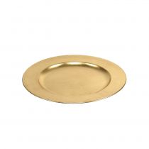 Itens Prato de plástico 25cm dourado com efeito folha de ouro