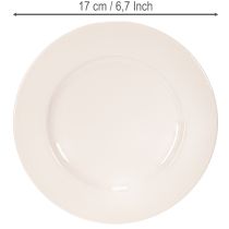Itens Pratos redondos e simples para decoração e pequenos arranjos, 17 cm, conjunto de 6 peças.