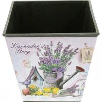 Itens Vaso motivo lavanda, vaso decorativo quadrado, cachepot de plástico A13cm L13,5cm