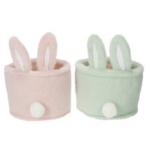 Itens Cesto decorativo de Páscoa em formato de coelho para guardar presentes e decorar a sala de estar, 18 cm, 2 peças.