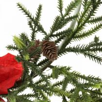 Itens Grinalda decorativa, poinsétia e ramos de coníferas artificialmente Ø30cm