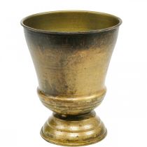 Itens Floreira Vintage vaso de metal em latão Ø14cm A17cm