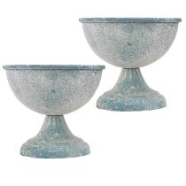 Itens Taça Taça Pequena Metal Azul Branco Antigo Ø12cm H10.5cm 2pcs