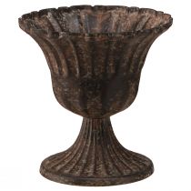 Itens Vaso decorativo copo metal marrom antigo Ø14cm Alt.12cm