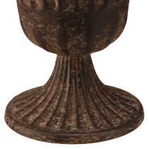 Itens Vaso decorativo copo metal marrom antigo Ø14cm Alt.12cm