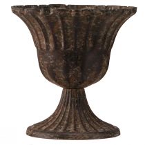 Itens Vaso decorativo copo metal marrom antigo Ø14cm Alt.12cm
