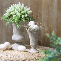 Itens Vaso em forma de xícara, de metal, estilo antigo, decorativo, rústico, Ø16,5 cm x 24 cm