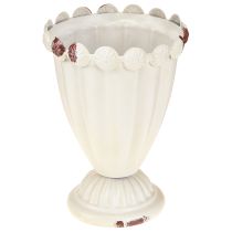 Vaso de metal copo decorativo marrom creme Ø9cm Alt.13cm