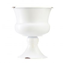Itens Vaso troféu branco cor ferrugem, estilo vintage shabby chic, Ø13,5cm, A15cm