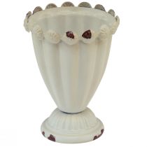 Vaso de metal copo decorativo marrom creme Ø9cm Alt.13cm
