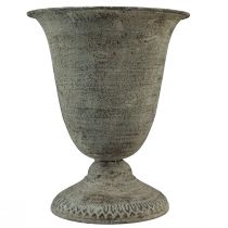 Itens Vaso de metal cinza/marrom antigo Ø20,5cm Alt.25cm