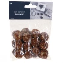 Itens Pompons com pompons castanhos brilhantes de 2,5 cm 2 sacos – 24 unidades