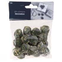 Itens Pompons com glitter verde pompons de 2,5 cm 2 sacos – 24 unid.