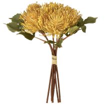 Itens Protea artificial Leucospermum alfineteiro amarelo 30cm 6 peças