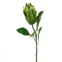 Protea Flor Artificial Vermelha Verde Ramo Artificial L65cm Ø5,5cm