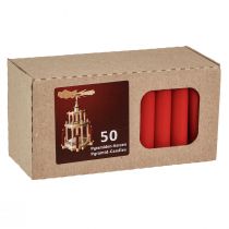 Itens Velas pirâmide velas de árvore vermelha cera Ø14mm H70mm 50un