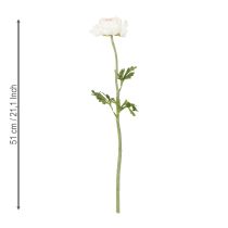 Itens Ranúnculos artificiais com flores delicadas para uma decoração elegante e de fácil manutenção, 51 cm, 3 peças.