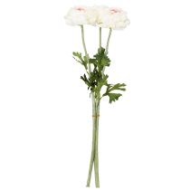 Itens Ranúnculos artificiais com flores delicadas para uma decoração elegante e de fácil manutenção, 51 cm, 3 peças.