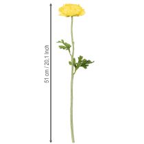 Itens Ranúnculo artificial individual para decoração elegante e de baixa manutenção, 51 cm, 3 peças.